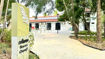 View of Coliwoo Resort Changi from the back gate for easy access to Pasir Ris Park.