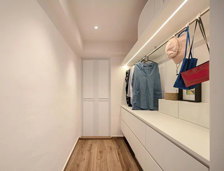 White walk-in wardrobe