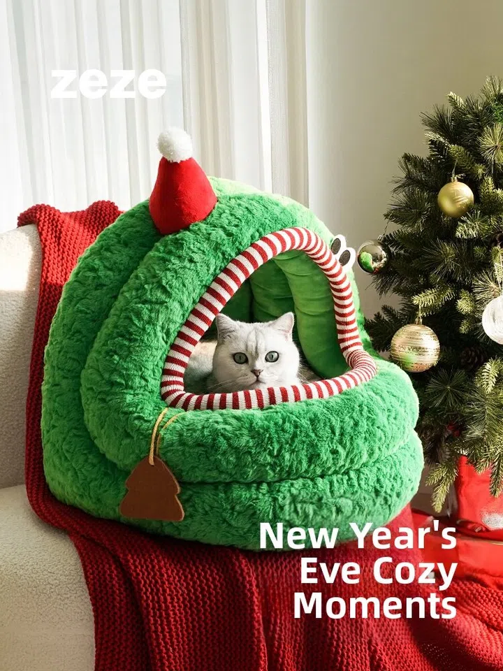 Lazada Christmas Plush Yurt Pet Bed