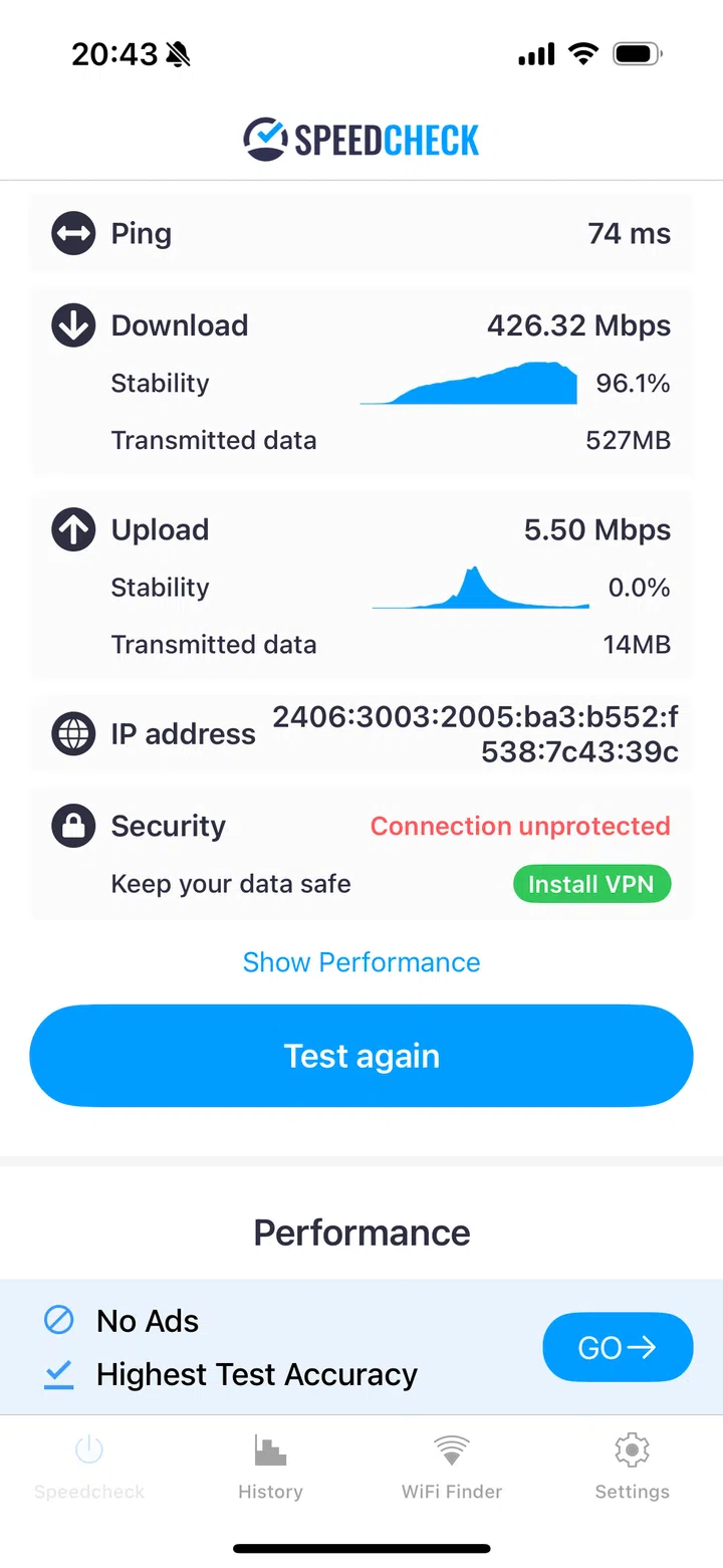 The eero app tells me it’s uploading and downloading at speeds close to 1 Gbps.
