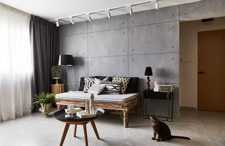 Singaporean actor went for an interior design look that was both resort- and Scandinavian- inspired, with his preferred colour palette of black, white and grey.