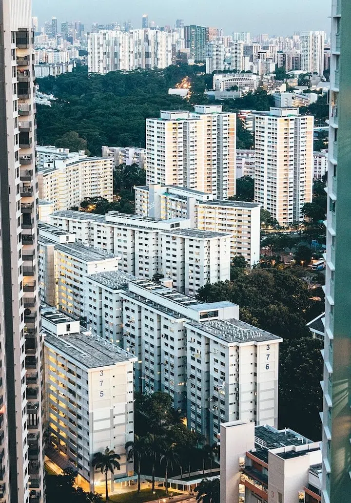 Aerial view of HDB buildings in Singapore. Image Unsplash.