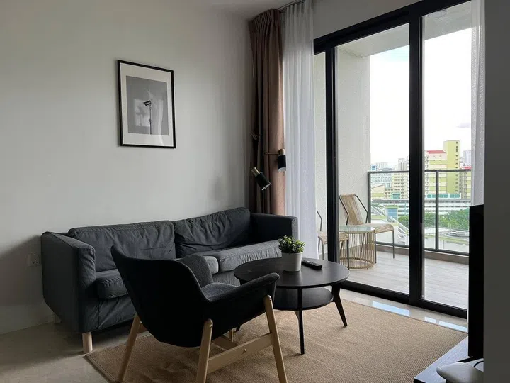 Avenue South Residence 3-bedroom living room with outdoor balcony