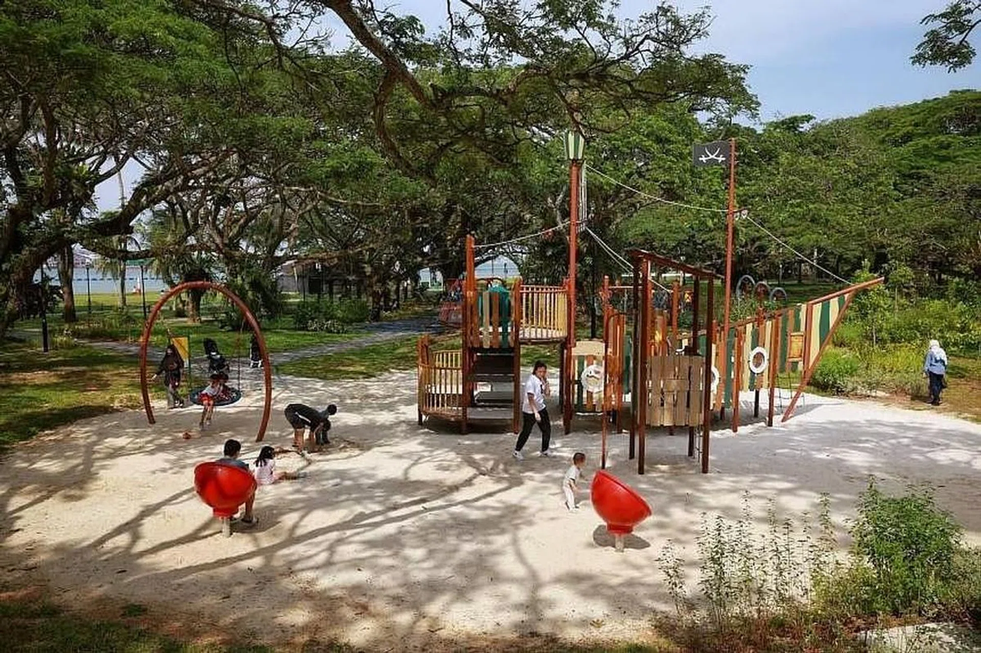 The new play equipment in Pasir Ris Park.