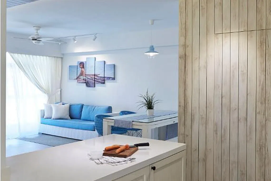 Idyllic beach cottage interior style for this 4-room Punggol HDB | Home ...
