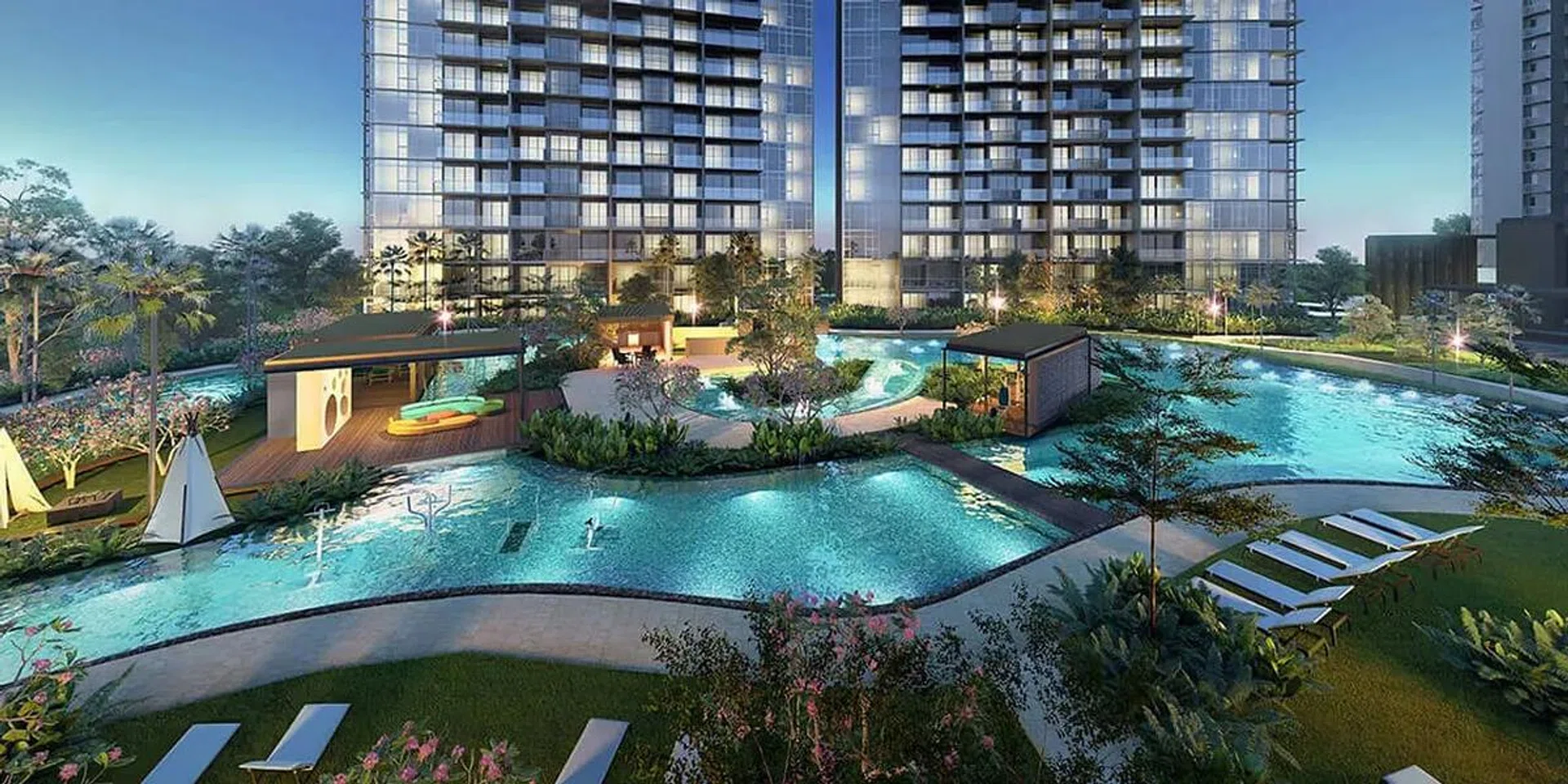 Parc Esta Condo evening view. Image from Parc Esta Condo official website