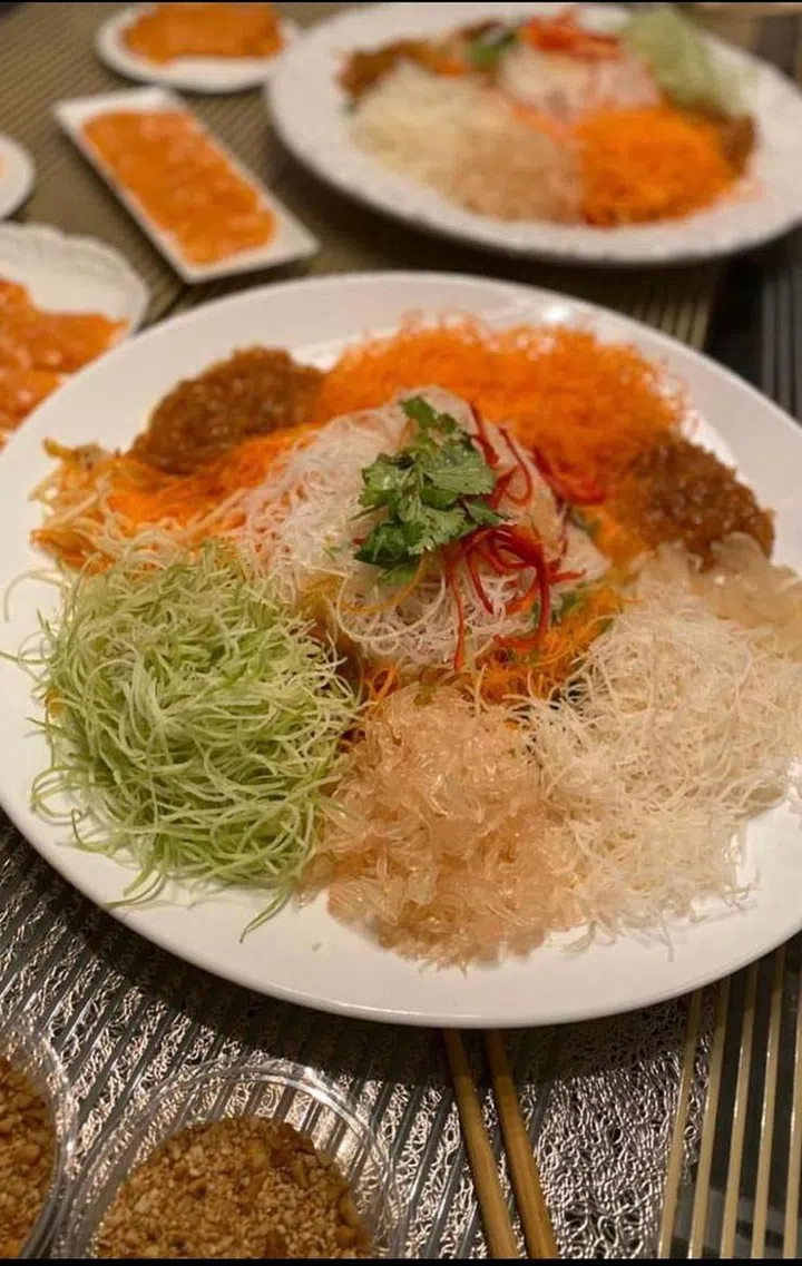 Lo Hei Yu Sheng in 1B2G Fine Vintage Furniture store owner, Lynette Wong's house.