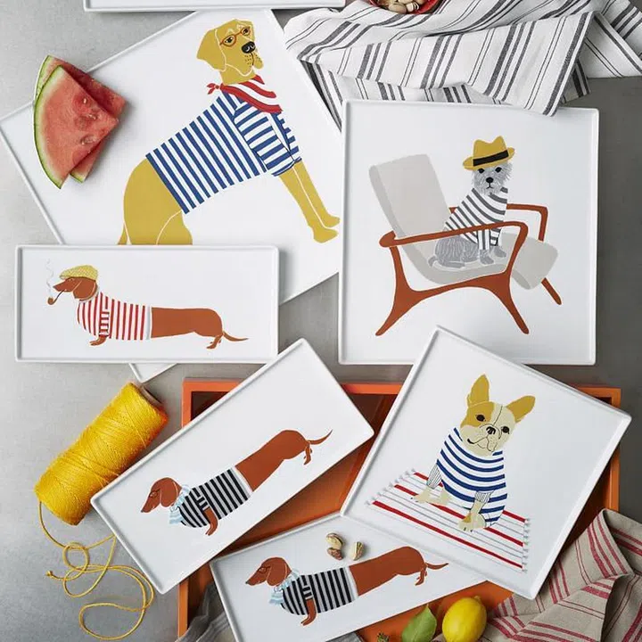 Claudia Pearson dog plates, from $33.90, from West Elm