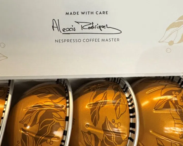 The premium pricing of the Nº20 means each box is accompanied by a note from Nespresso's coffee master. 