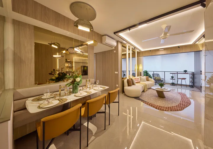 Penrith Condo Showflat 3-bedroom living and dining space.