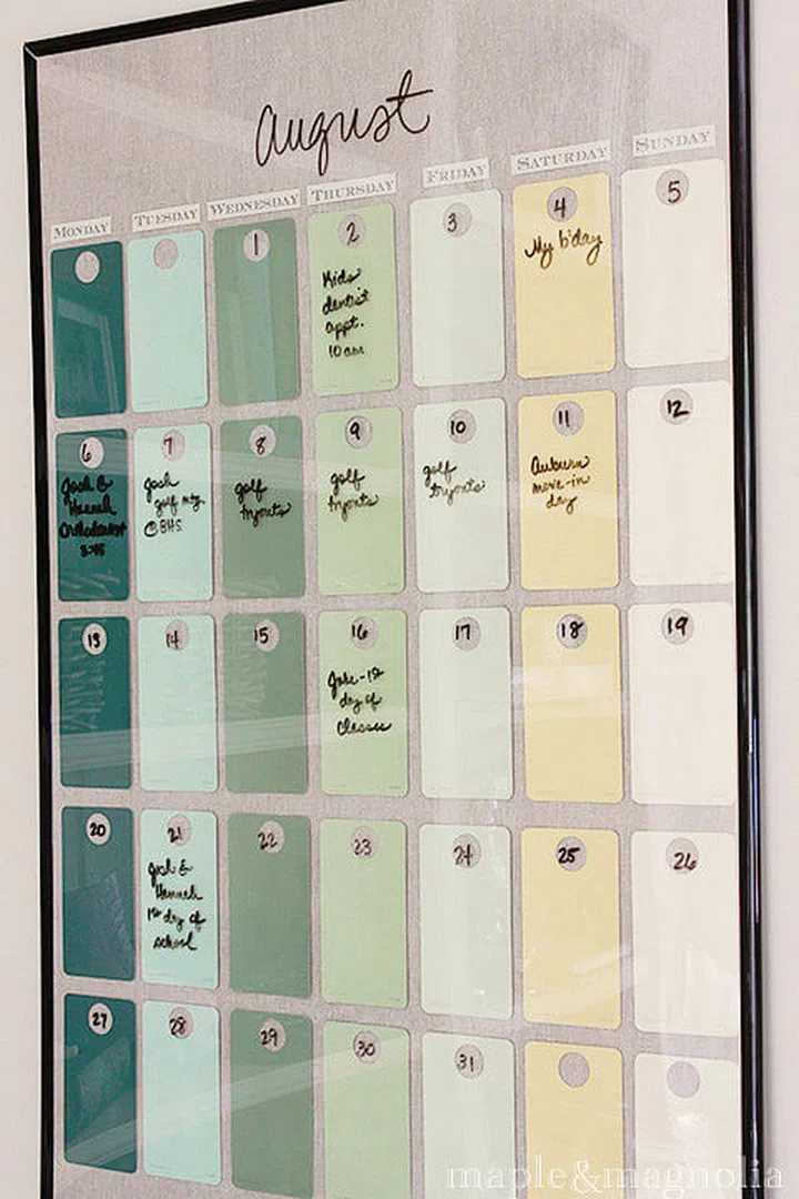framed, calendar, diy, project, design, decor