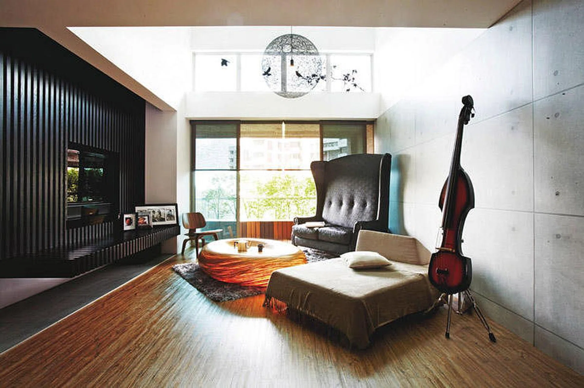 Living room for a couple and their 2 children’s penthouse apartment in Yio Chu Kang.