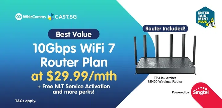 WhizComms 10 Gbps WiFi 7 Router Plan (24 months), $29.99/mth