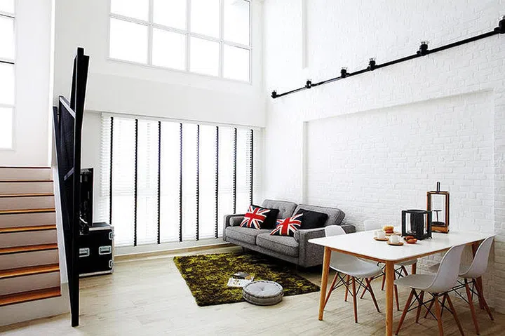 hdb flat, duplex, apartment, high ceiling, living room,