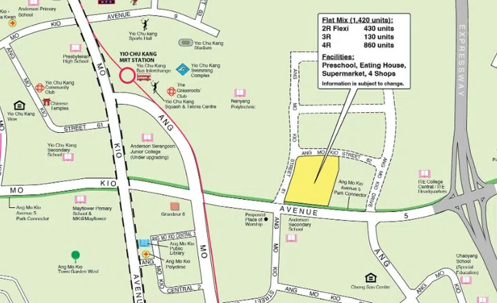 Ang Mo Kio BTO October 2025 site is near Ang Mo Kio Avenue 5 and Street 81, between Anderson Serangoon Junior College and ITE College Central.