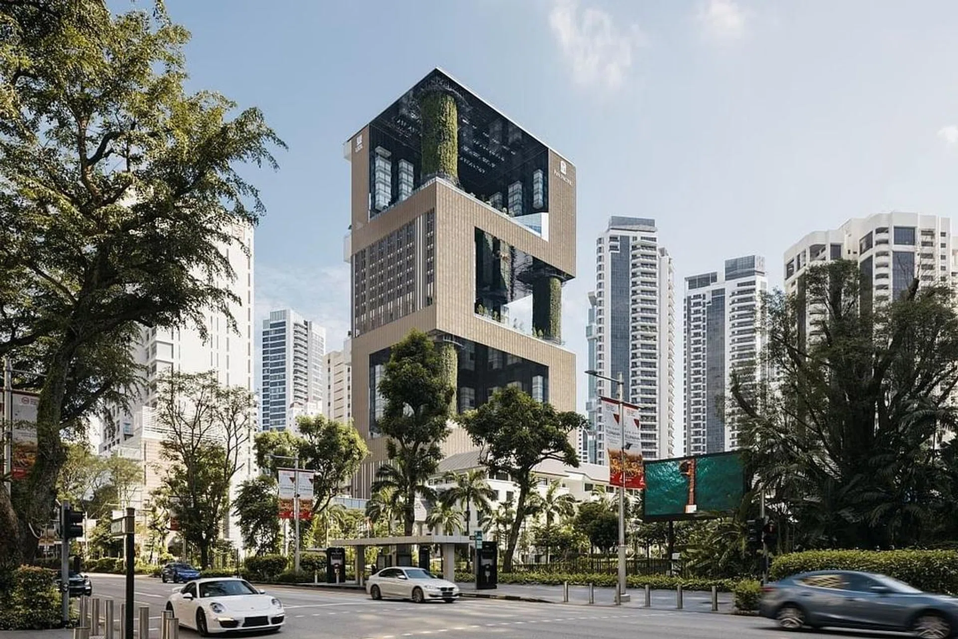 An interesting shaped building on Orchard Road