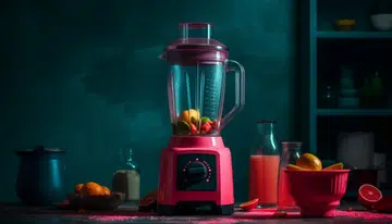 Healthy fruit cocktail on wooden table indoors generated by artificial intelligence