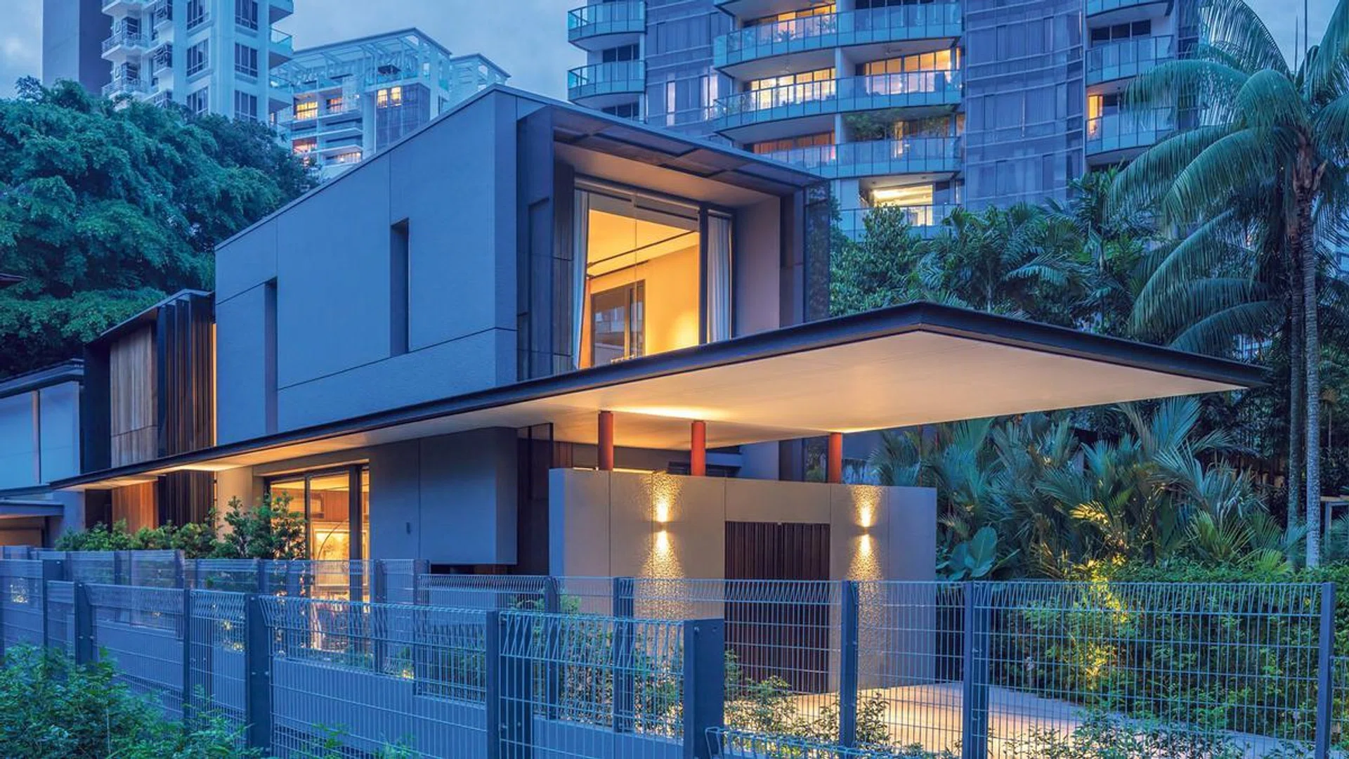 Exterior of a 2-storey bungalow (3,200 sq ft) located off Stevens Road.