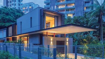 Exterior of a 2-storey bungalow (3,200 sq ft) located off Stevens Road.