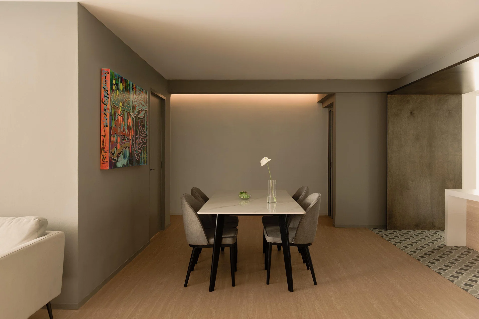 This 5-room HDB flat is home to a musician and an educator.