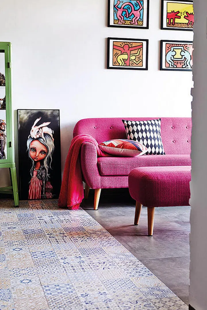 Most of the bigger pieces of furniture, such as this sofa from Castlery, were bought even before the house was complete.