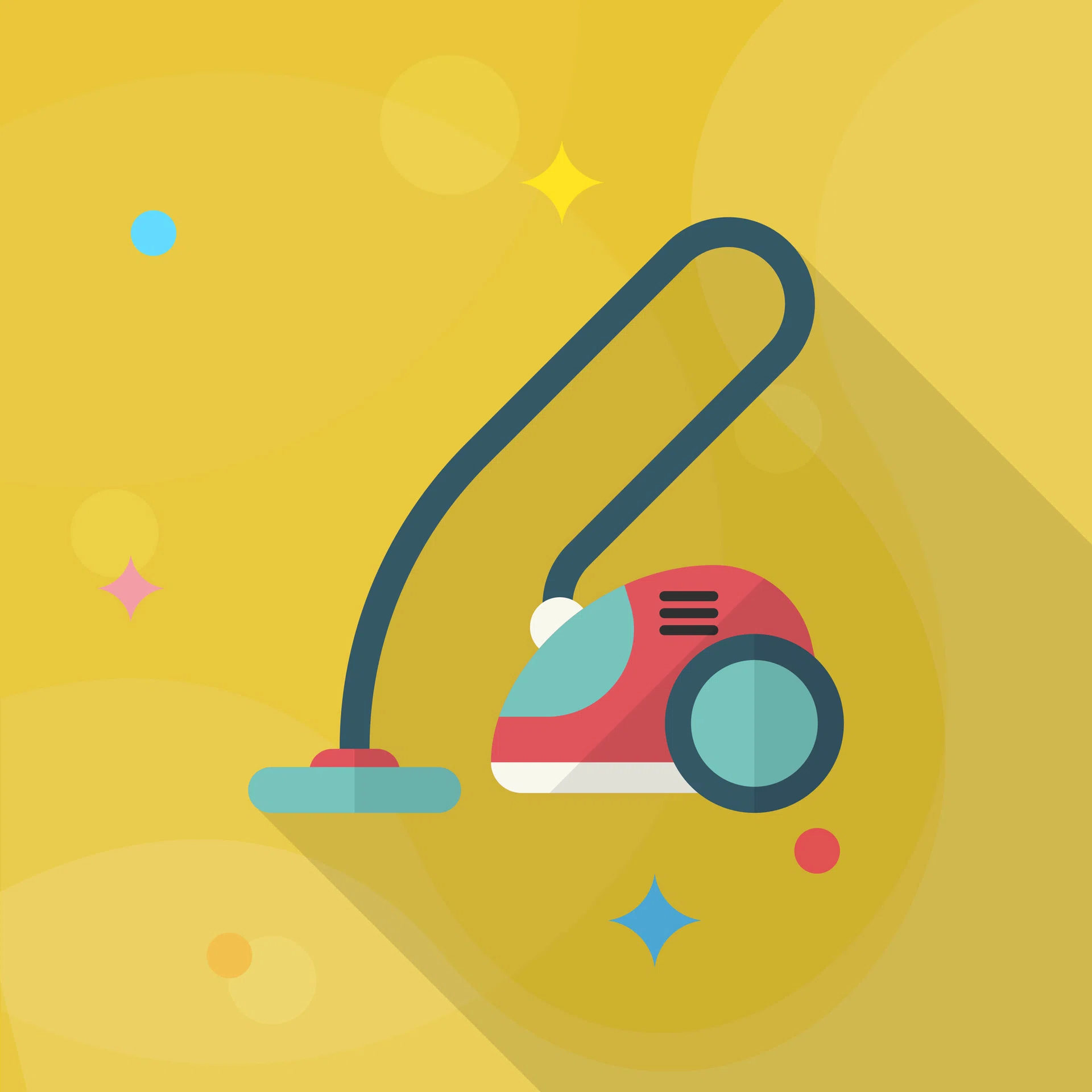 Vacuum cleaner icon , Vector flat long shadow design.
