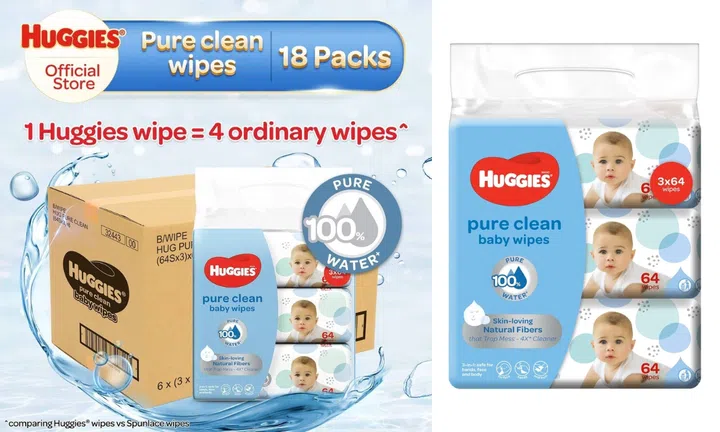 Huggies Baby Wet Wipes - Pure Clean