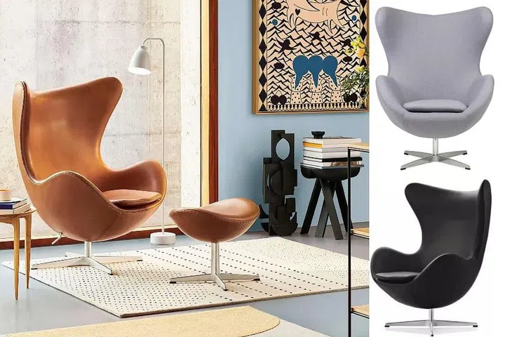 From Left: The original Fritz Hansen Egg Chair ($19,480 from W Atelier); Grey Egg Replica Chair ($525.90 from Fortytwo); Quality Designer Egg Chair ($576 from Lazada)