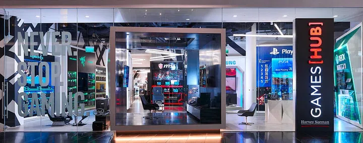 Harvey Norman Millenia Walk flagship store game hub for gamers in 2020 located on the first floor