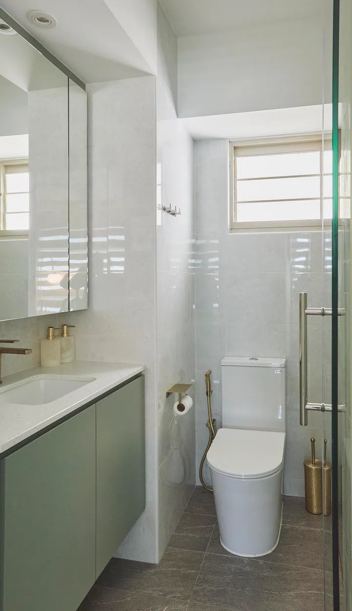 The bathrooms were refreshed with practical upgrades that aligned with the home’s restrained renovation approach.