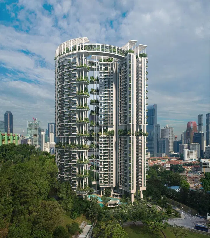 Artist's impression of the upcoming One Pearl Bank condominium, currently still in construction. Image taken from CapitaLand.