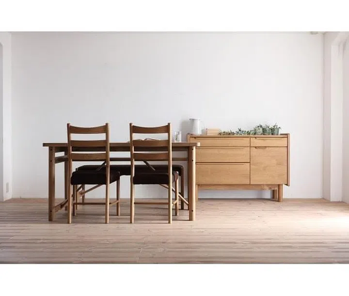 Wooden dining table, dining chair, dining room, Scandinavian, vintage, sideboard