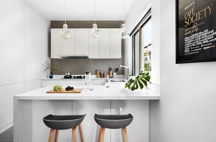 Kitchen in a 3-bedroom condo in East Coast.