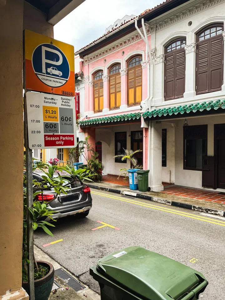 Some of the houses have URA parking lots outside the properties. 