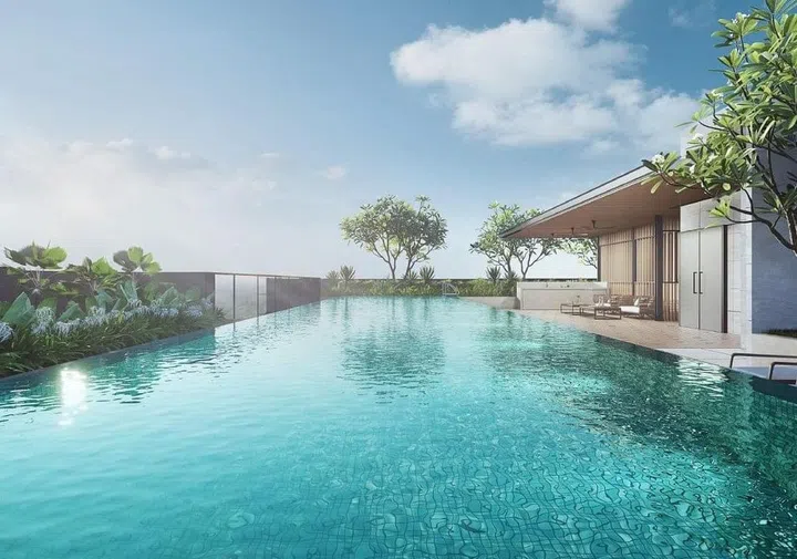 Artist's impression of a swimming pool within the Baywind Residences condominium in Telok Kurau. Image from official Baywind Residences website.