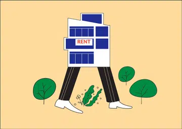 Construction of a new house in the green zone. Concept of real estate, mortgage loan, investments and estate agency.