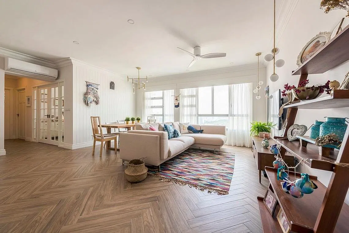 $72,000 modern farmhouse design for 5-room HDB flat in Clementi | Home ...