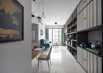 View of dining and living room of a home in Singapore. Interior design by The Scientist.