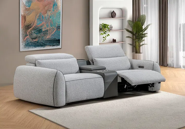 Add a storage console and cup holders to the sofa, and it becomes Gold Class ready for your next movie night.