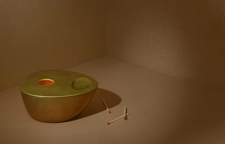 Aesop's first ever design for home interiors is a brass oil burner designed by Henry Wilson