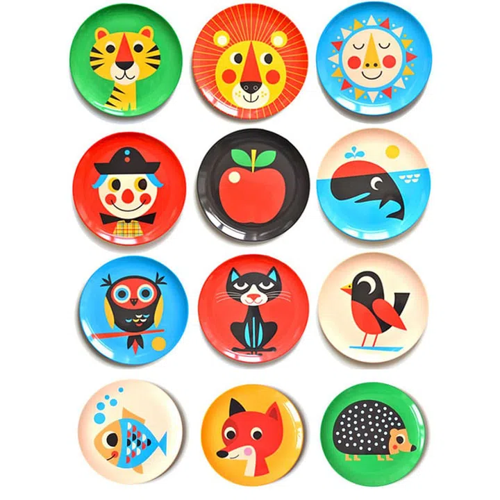 Ingela P Arrhenius melamine plates, $15, from Huest.