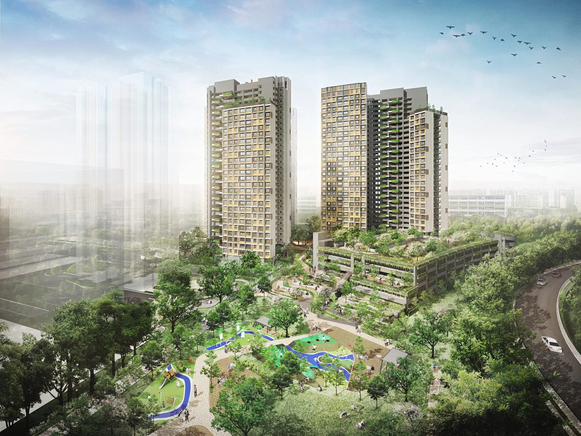 Artist's impression of the Kim Keat Beacon HDB BTO estate.