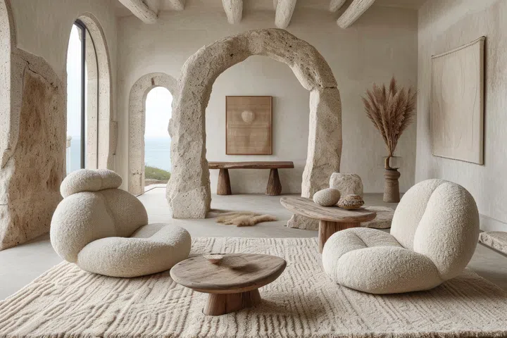 minimalist microcement furniture design decoration style inspiration ideas