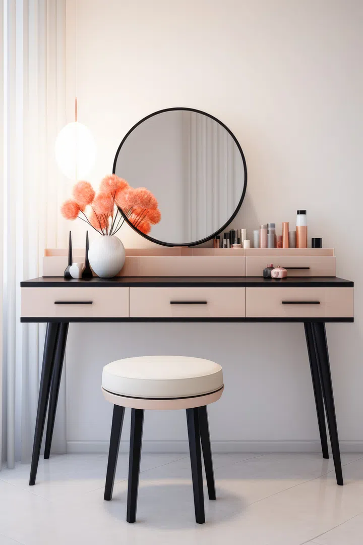 Modern dressing table in a minimalist room