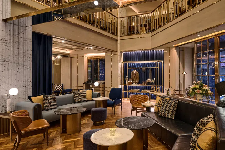 Lobby lounge in the OKU Hotel Taichung.