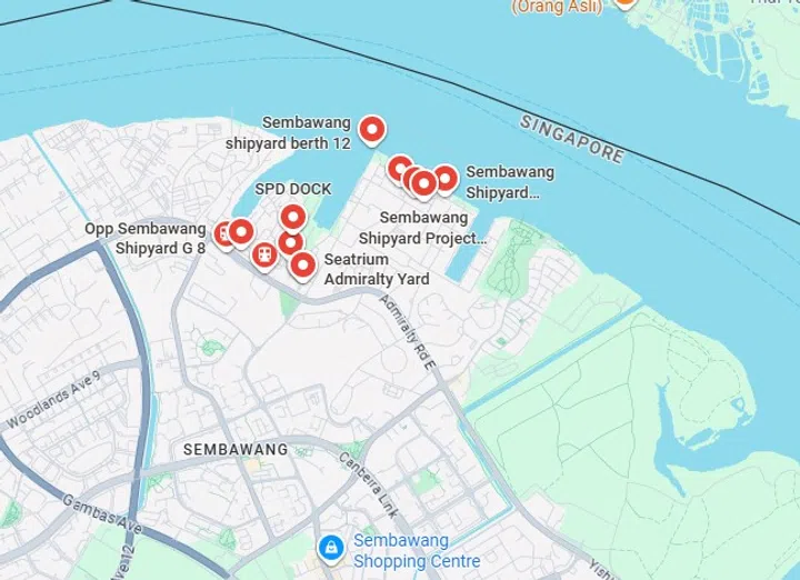 Sembawang Shipyard in the north of Singapore is slated for redevelopment.