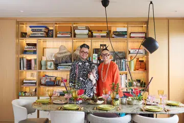 Homeowners and art enthusiasts Adrian Chan and Ryan Su.