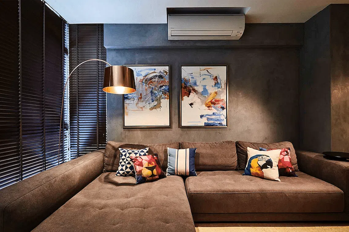 View of House Tour: Wood finishes and accent colours in this 1,200sqf two ...