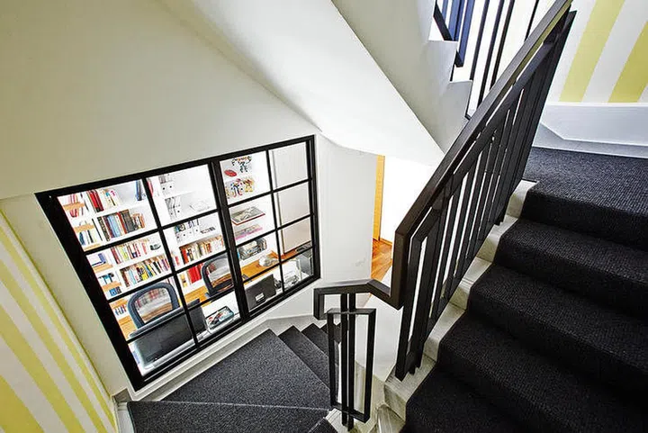 staircase, stairs, frame, windows, carpet