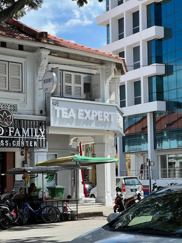 bubble tea shop at a shophouse